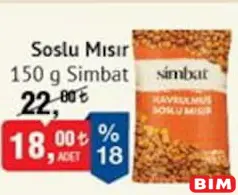 SİMBAT SOSLU MISIR 150 G fiyat ve kampanya bilgisi